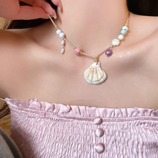 Vòng cổ đính cườm vỏ thời trang Hàn Quốc dành cho nữ sinh viên đi biển quà tặng kỳ nghỉ