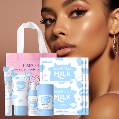 Bộ chăm sóc da LAIKOU Milky Miracle – Bộ sưu tập da rạng rỡ 9 mảnh Dưỡng ẩm sâu Nuôi dưỡng ngay cả tông màu da