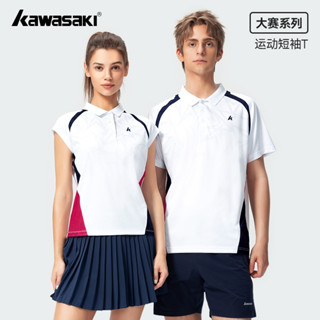 Kawasaki 2025 Áo Cầu Lông Mới Áo Thun Thể Thao Nam Nữ Hút Mồ Hôi Nhanh Khô Thoáng Khí Áo Sơ Mi Thường Ngày K1C02-C1009 & K1C02-C2009