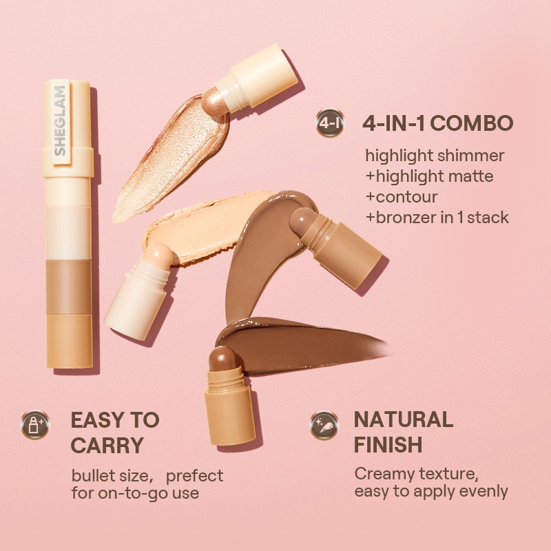 Bút Tạo Khối 4 Trong 1 Đa Năng SHEGLAM, Chất Kem Mịn Mượt, Lên Màu Rõ Nét, Nhẹ Mặt, Dễ Tán, Tiện Lợi Mang Theo, Trang Điểm Tự Nhiên Lâu Trôi | BigBuy360 - bigbuy360.vn