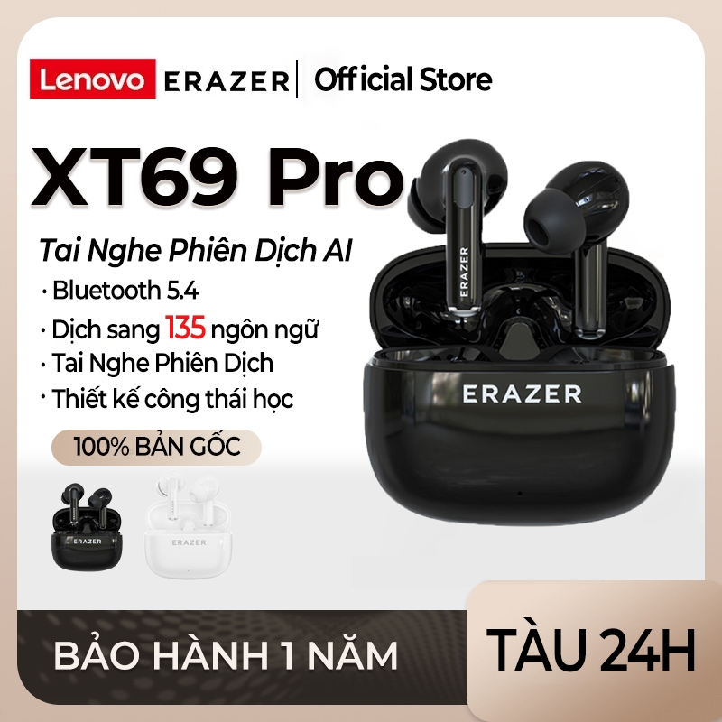 Lenovo ERAZER XT69 Pro Tai Nghe Phiên Dịch AI Bluetooth 5.4  Tai nghe không dây Tai nghe Bluetooth Khử tiếng ồn Tai nghe không dây HiFi Music HD Gọi có micrô Bluetooth 5.4 tai nghe lenovo | BigBuy360 - bigbuy360.vn