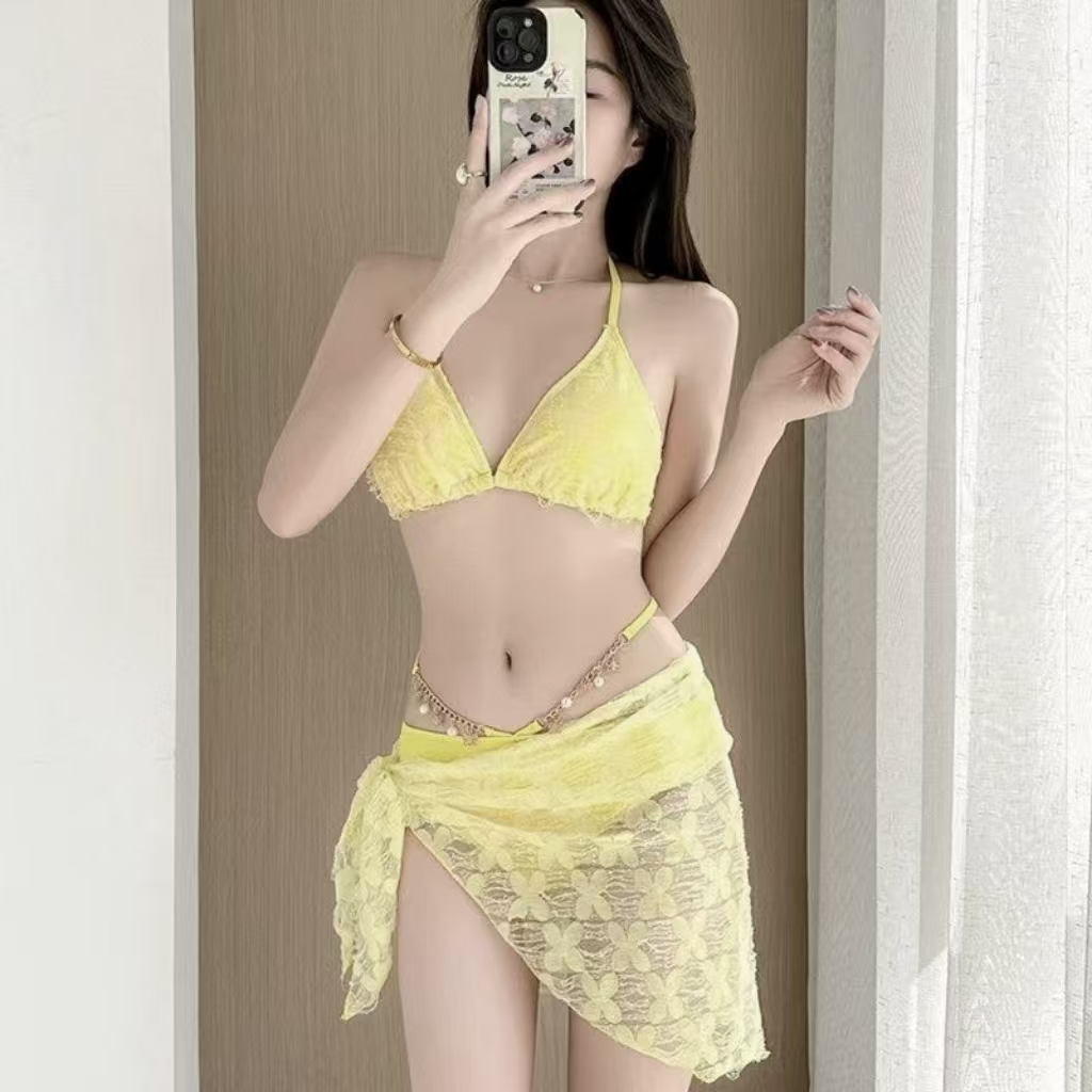Nữ Dây Đeo Gợi Cảm Bikini Bộ Ba Mảnh Kỳ Nghỉ Du Lịch Thời Trang Lãng Mạn Phong Cách Cô Gái Hàn Quốc Bộ Bikini Đi Biển | BigBuy360 - bigbuy360.vn