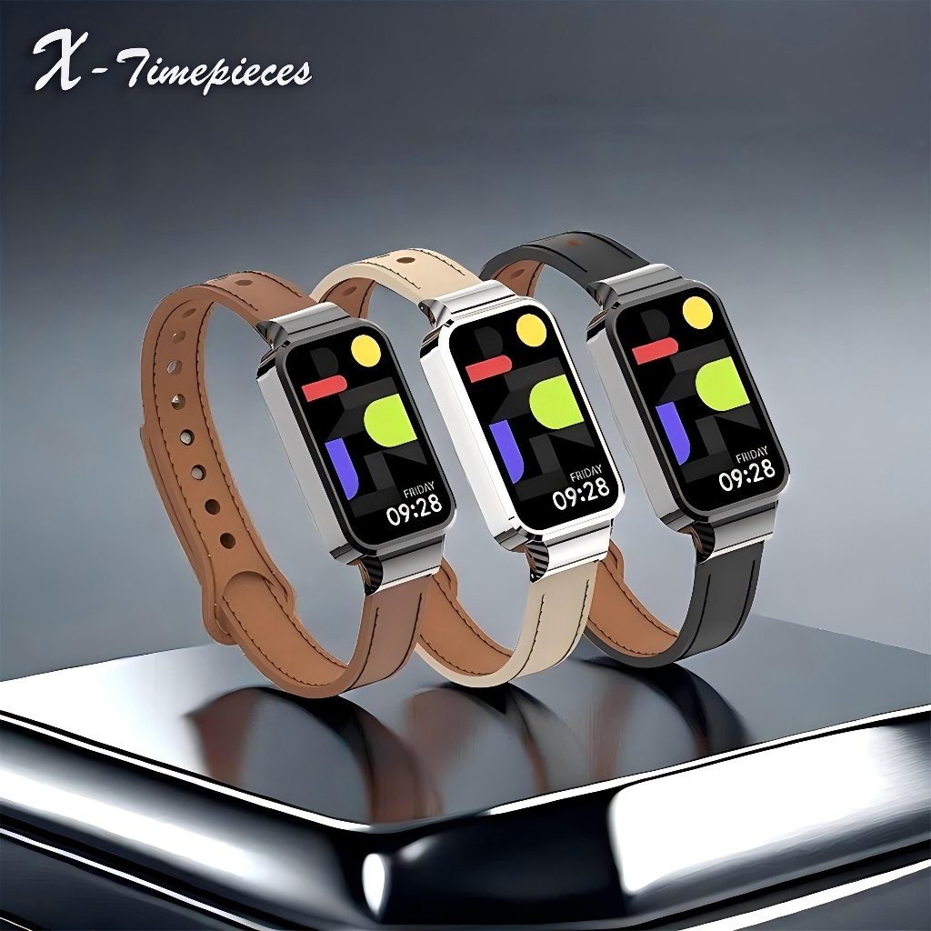 Dây đeo bằng da cho Xiaomi Smart Band 9 / 8 Active cho Redmi Band 3 / 2 Dây đeo đồng hồ thay thế lin
