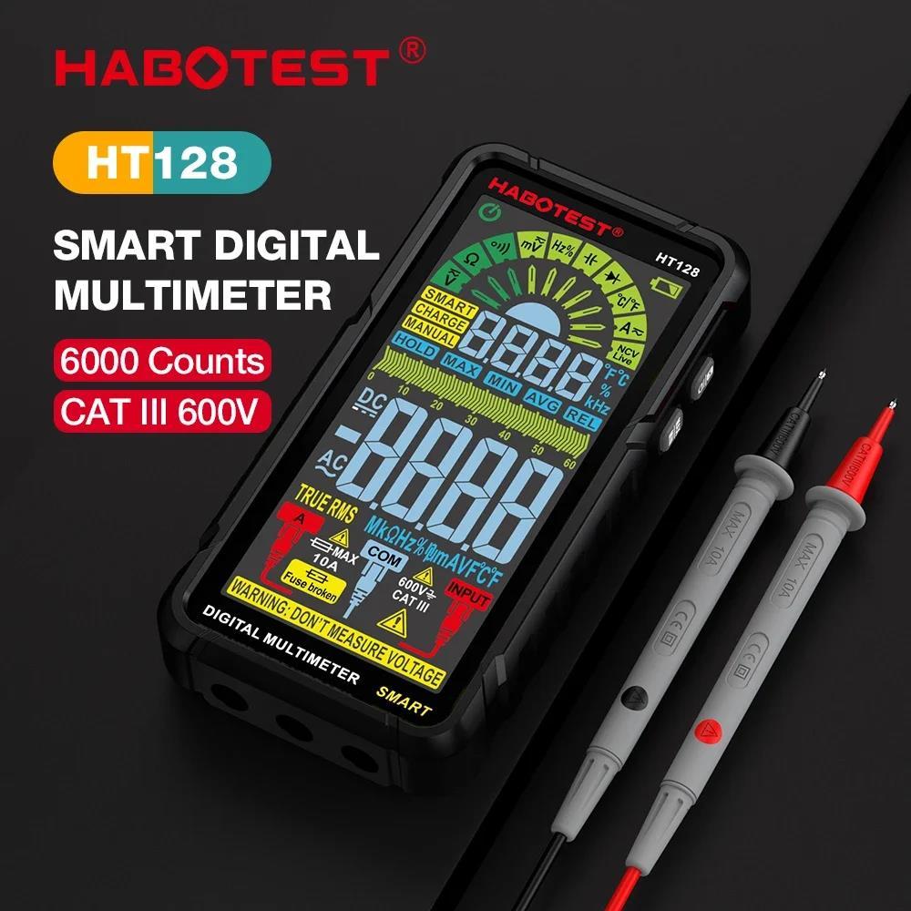 HABOTEST HT128 Auto Range NCV Temp Test Màn hình màu vạn năng kỹ thuật số thông minh