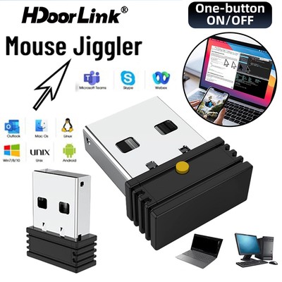 Chuột USB HdoorLink Chuột Jiggler Mover tự động không thể phát hiện có công tắc bật / tắt Chống ngủ Trình điều khiển không mô phỏng chuyển động chuột
