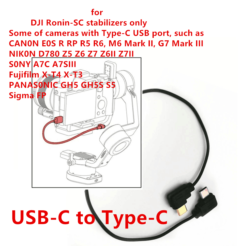 Dây Cáp Chuyển Đổi USB-C Sang Type-C Multi Cho DJI Ronin-SC Canon EOS RP R5 R6 Nikon Z5 Z6 Z7 II Son