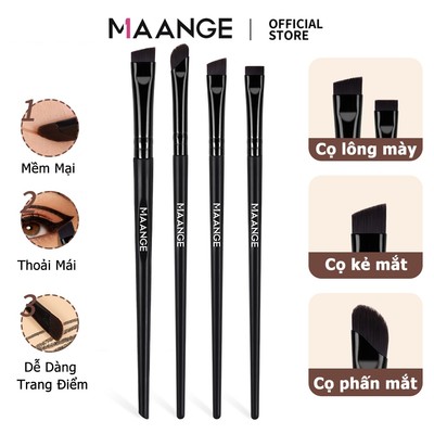 Bộ 4 cọ trang điểm mắt MAANGE cọ lông mày góc cạnh và cọ kẻ mắt có độ chính xác cao 52047