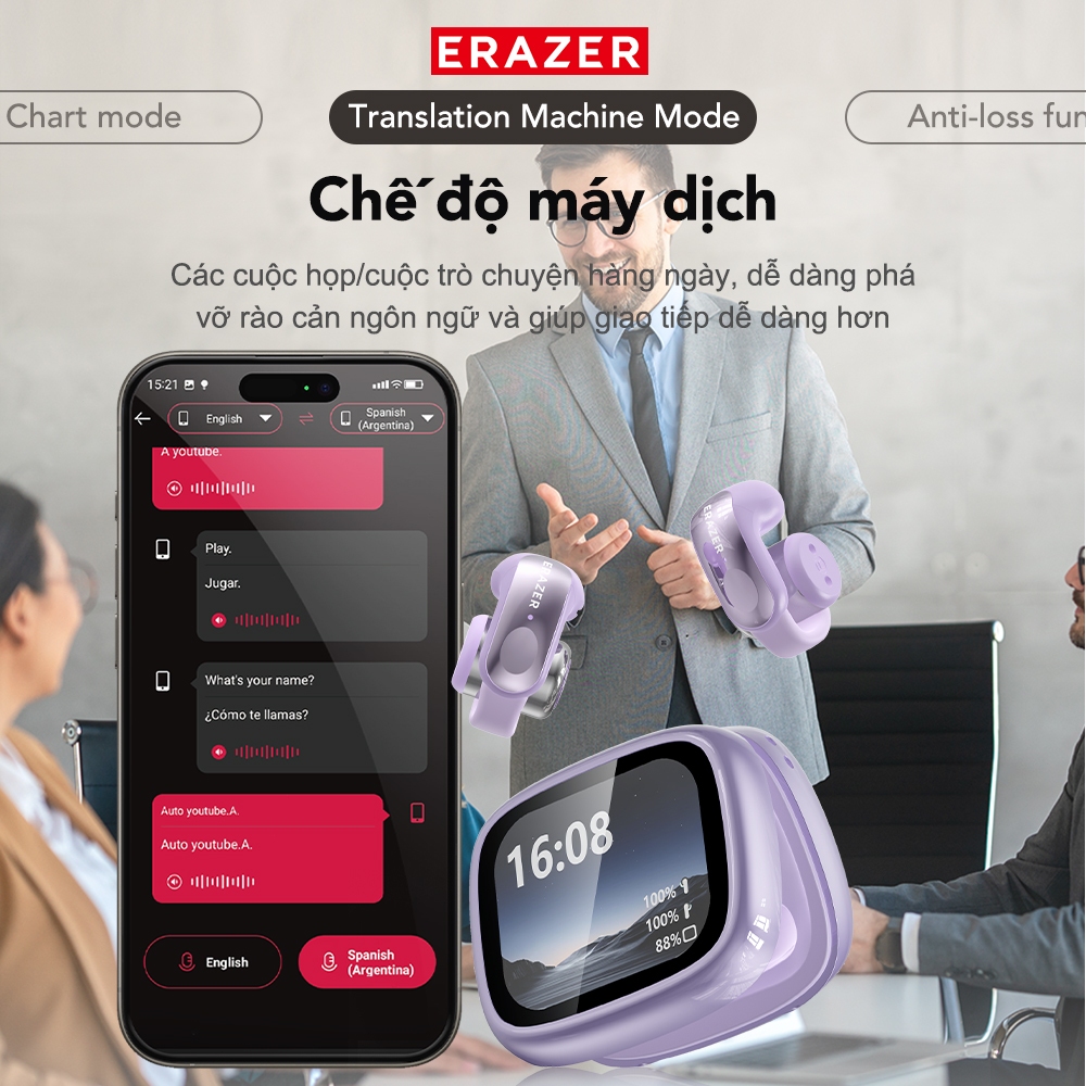 Lenovo ERAZER XF28 AI Tai Nghe Phiên Dịch Tai nghe Bluetooth V6.0 tai nghe không dây tai nghe kẹp tai | BigBuy360 - bigbuy360.vn