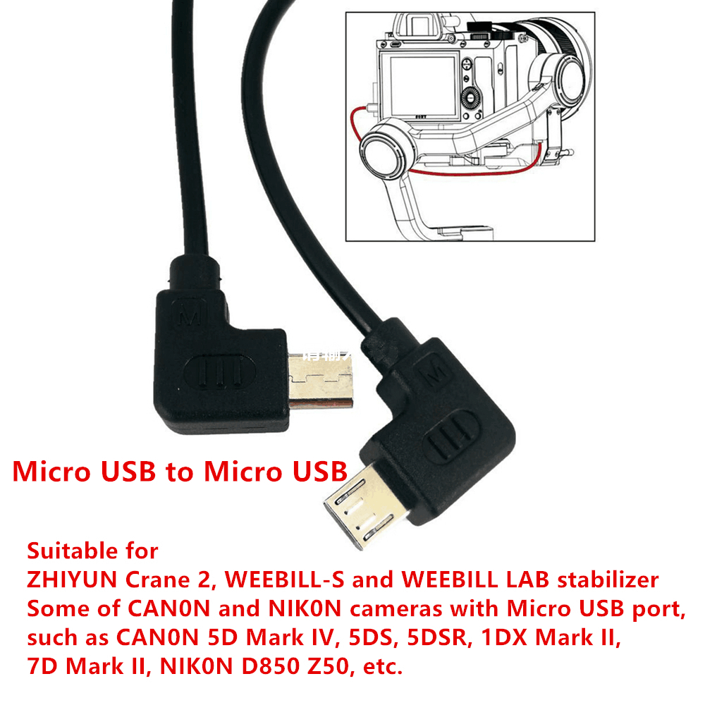 Cáp Điều Khiển Camera Micro USB Sang Micro USB Cho ZHIYUN Crane2 Weebill-S & Canon 5D Mark IV 5DS 7D