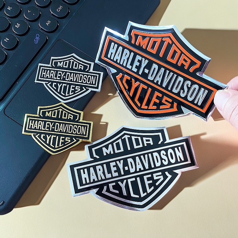 1 / 2 Cái / gói Harley-davidson Xe Máy Trang Trí Miếng Dán 3D Kim Loại Harley-Davidson Thân Nhôm Tra