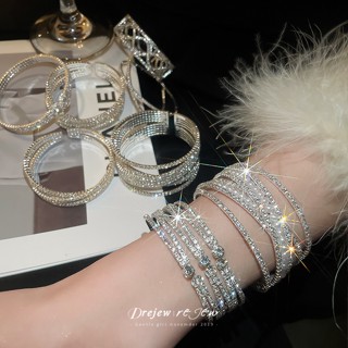 DREJEW Vòng tay kim cương ngọc trai nhân tạo siêu flash tinh tế ánh sáng sang trọng