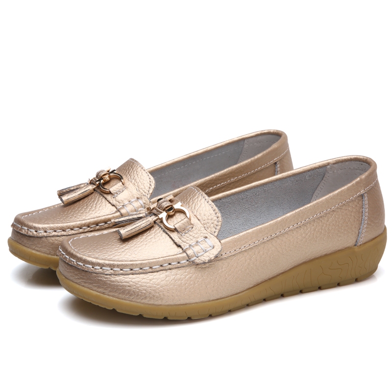 WHG Giày Búp Bê Da Đế Bằng Chống Trượt Size 35-42 Thời Trang Cho Nữ