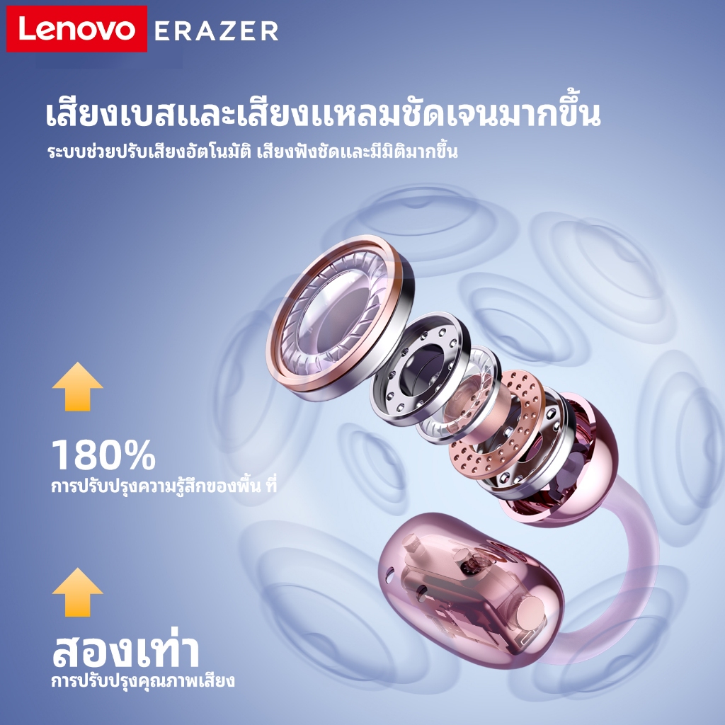 Lenovo ERAZER XF36 Tai Nghe Phiên Dịch AI Tai nghe Bluetooth 6.0 Âm thanh vòm ACS 360° Phong cách Tai nghe kẹp tai Chống ồn thông minh Tai nghe thể thao Tai nghe không dây | BigBuy360 - bigbuy360.vn