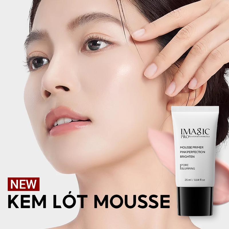 IMAGIC Mousse Primer Làm sáng da mịn Kiểm soát dầu Lỗ chân lông vô hình Kem lót trang điểm lâu trôi Tự nhiên 25ML