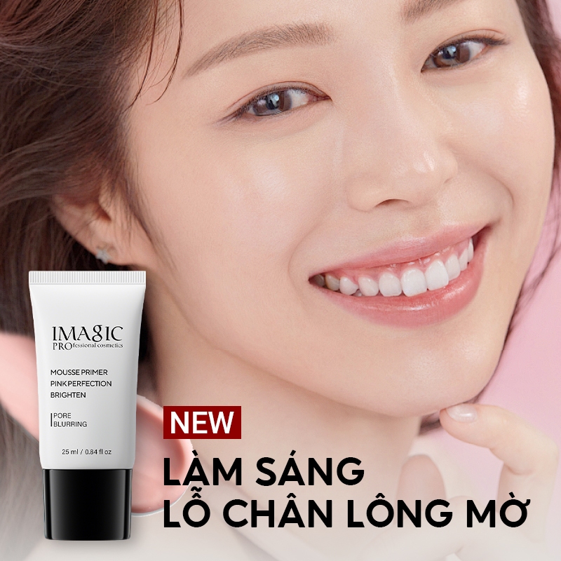 IMAGIC Mousse Primer Làm sáng da mịn Kiểm soát dầu Lỗ chân lông vô hình Kem lót trang điểm lâu trôi Tự nhiên 25ML