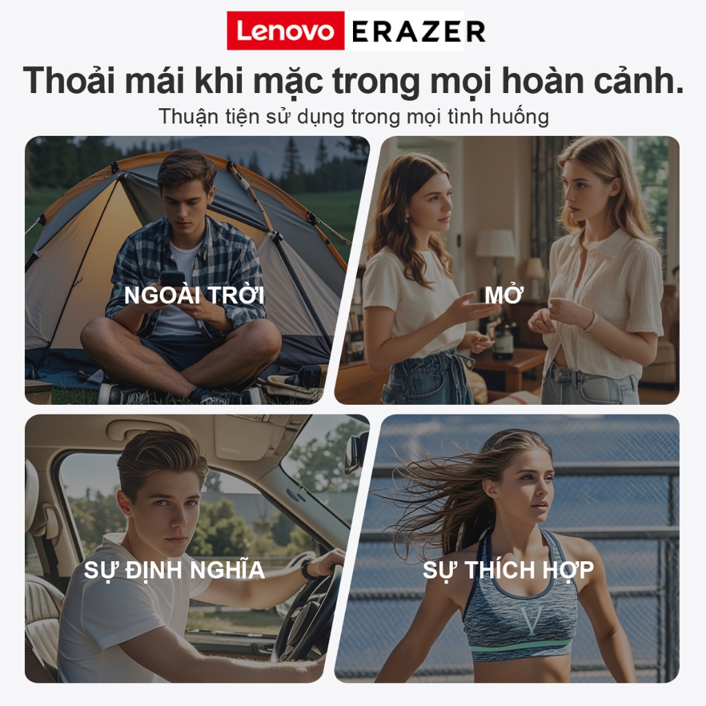 Lenovo ERAZER XT66 Pro Tai Nghe Phiên Dịch AI Tai nghe Bluetooth không dây Tai nghe dịch thời gian thực AI Dịch 135 ngôn ngữ IPX5 Tai nghe Bluetooth 5.4 ASMR Có micrô Tai nghe thể thao Tai nghe chơi game | BigBuy360 - bigbuy360.vn