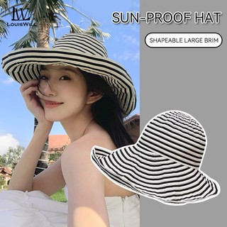  LouisWill Nữ Mũ Chống Nắng Thiết Kế Sọc Mũ Đi Biển Có Thể Gập Lại Mũ Chống Nắng Thông Thường Mũ Ngư Dân Di Động Mũ Vành Lớn Mũ Chống Nắng Mũ Chống Tia UV Cho Mùa Hè 