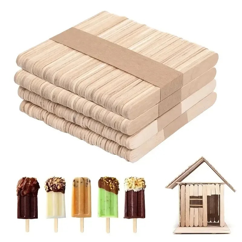 Bộ 50 Gỗ Tự Nhiên Thủ Công Gậy Popsicle Gậy Thủ Công Tại Nhà Trường Nghệ Thuật Và Thủ Công, Sáp Đồ D