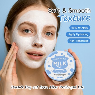 Mặt nạ bùn dưỡng ẩm sữa LAIKOU 90g Dưỡng ẩm sâu Kết cấu da mịn màng Phát sáng rạng rỡ