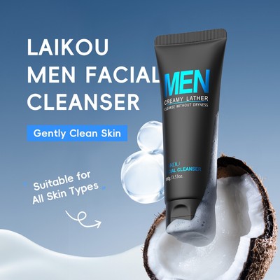Sữa Rửa Mặt Nam LAIKOU Làm Mới Kiểm Soát Dầu Nhẹ Nhàng Làm Sạch Dưỡng Ẩm Chống Mụn 100g