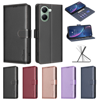 Ốp Lưng Cho Xiaomi 15T Pro Poco M7 X7 Pro Redmi 15 Redmi Note 13 14 Pro + Ví Lật Từ Tính Bàn Chải Chống Trộm Chức Năng Bao Da