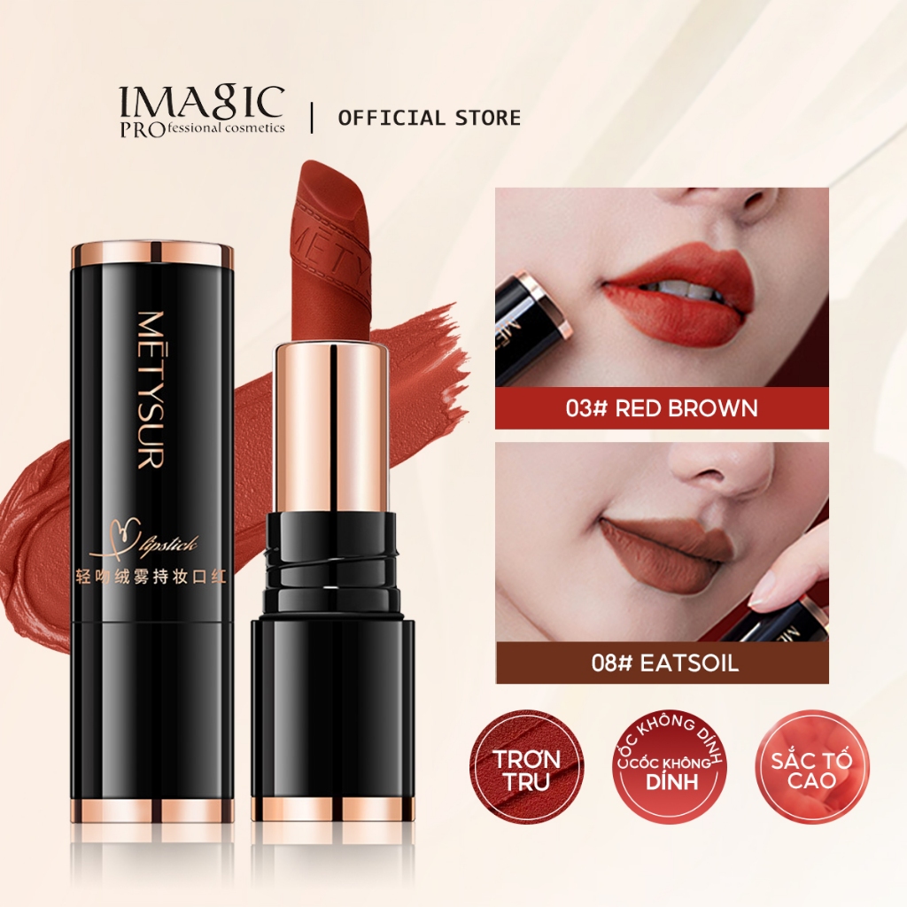 Imagic Velvet Matte Lipstick Màu mờ lâu trôi Không dễ vết bẩn Cup Son bóng