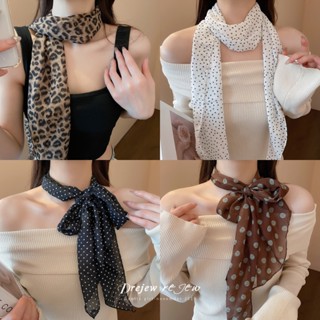 DREJEW Hàn Quốc dài chấm bi khăn quàng cổ nhẹ sang trọng khăn quàng cổ cao cấp cổ điển khí chất giản dị chống nắng cà vạt đa năng