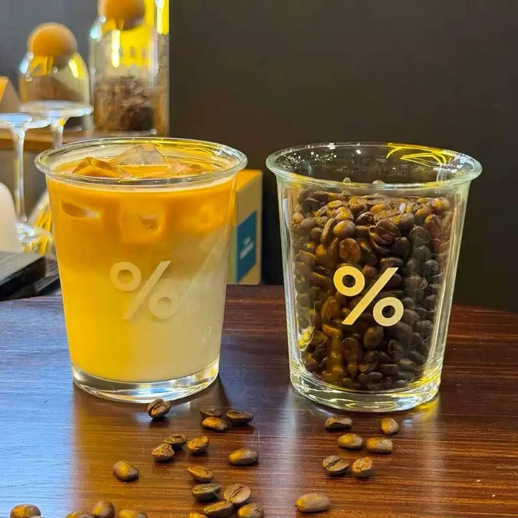 🍎 360ml Arabica% Cà Phê Tỷ Lệ Cốc Cà Phê Cà Phê Arabica Cốc Thủy Tinh Ngắn Di Động Cà Phê Matcha Lat