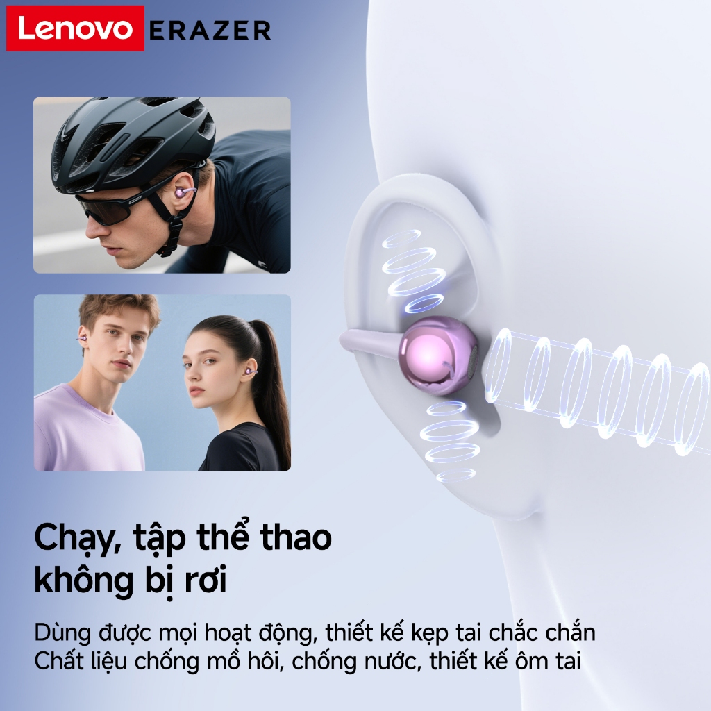 Lenovo Erazer XF36  Tai Nghe Phiên Dịch Tai Nghe Không Dây  Bluetooth 6.0 Ows AI Dịch thuật hai chiều trong 134 ngôn ngữ tai nghe không   Tai Nghe Ngủ Thanh HIFI âm nhạc | BigBuy360 - bigbuy360.vn