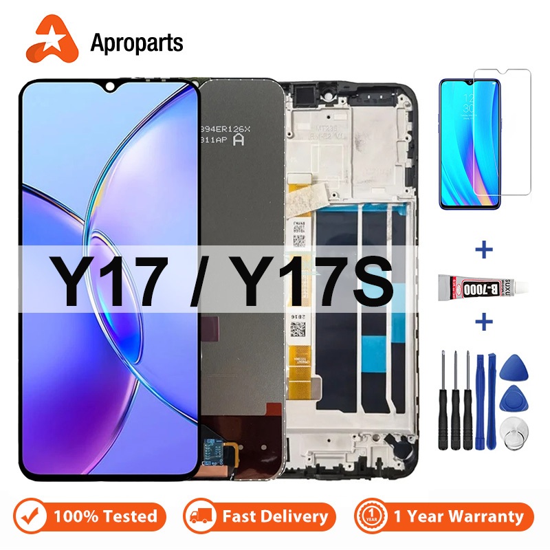 Màn Hình LCD Cho VIVO Y17S Y17 1902 V1901 Bộ Số Hóa Màn Hình Cảm Ứng Có Khung Thay Thế