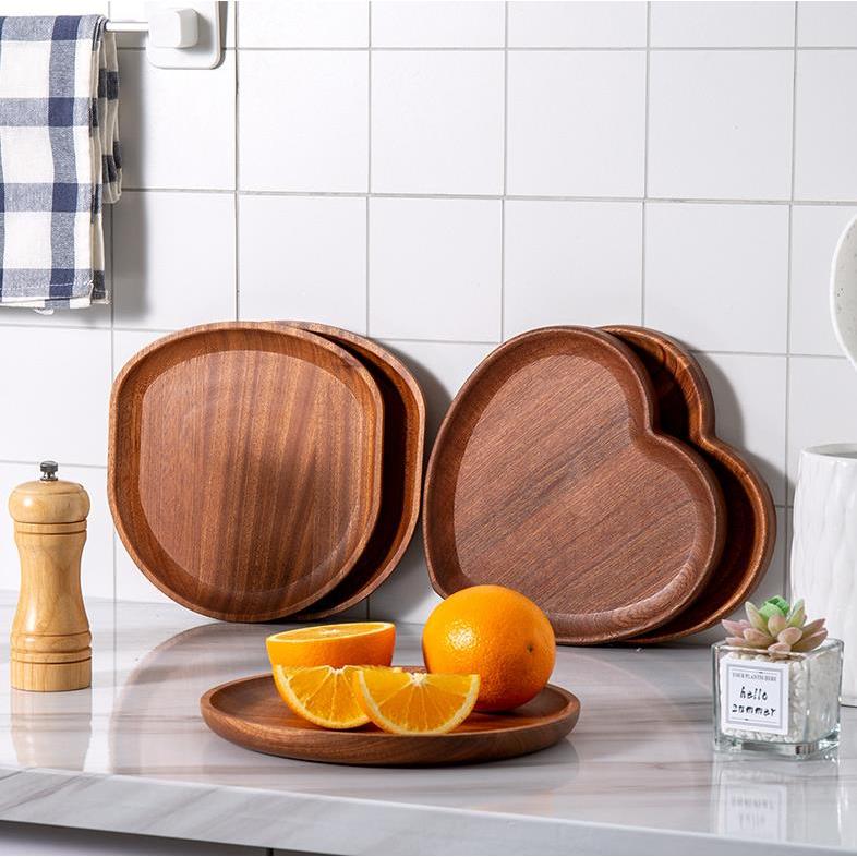 Khay đựng thức ăn bằng gỗ gụ Ebony Bộ đồ ăn Khay Dim Sum Khay