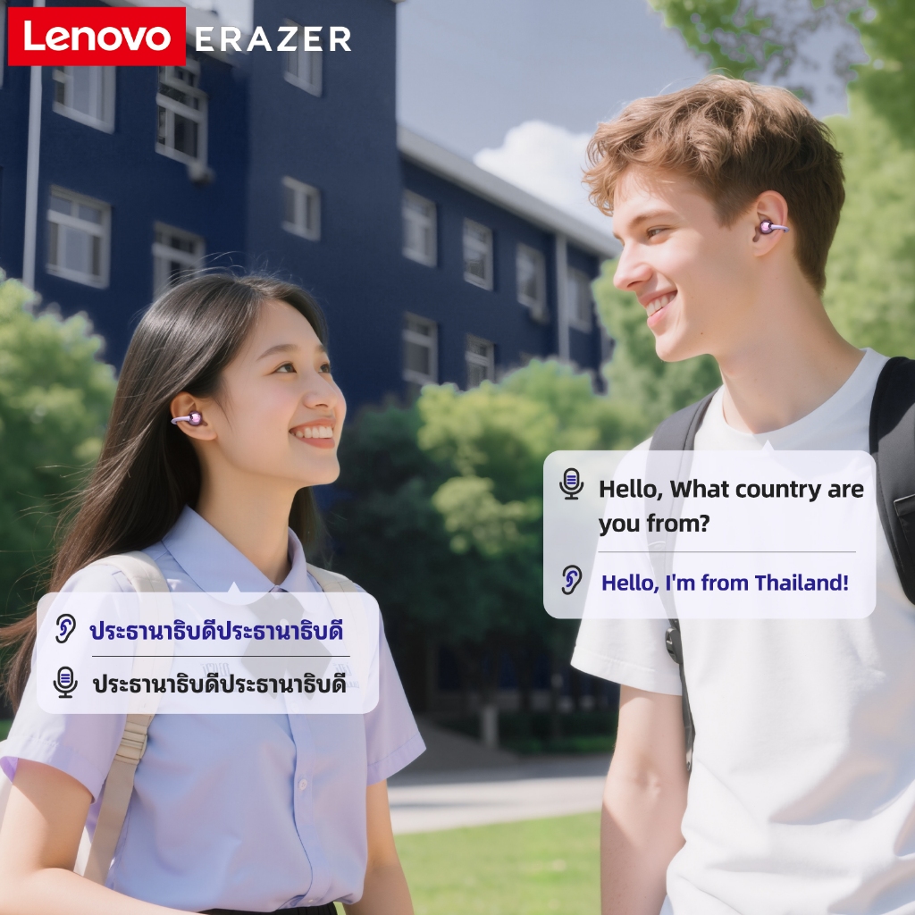 Lenovo ERAZER XF36 Tai Nghe Phiên Dịch AI Tai nghe Bluetooth 6.0 Âm thanh vòm ACS 360° Phong cách Tai nghe kẹp tai Chống ồn thông minh Tai nghe thể thao Tai nghe không dây | BigBuy360 - bigbuy360.vn