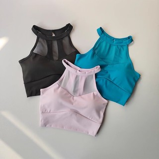 Áo ngực thể thao lưới gợi cảm có miếng đệm quần áo yoga vest cho phụ nữ chạy bộ vẻ đẹp lưng tập thể dục hàng đầu áo ngực thể thao nhanh khô áo vest