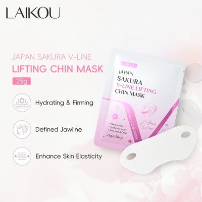 LAIKOU Nhật Bản Sakura V-line Nâng cằm Mặt nạ Ehance Độ đàn hồi da Xác định hàm Hydrating Nâng 25g