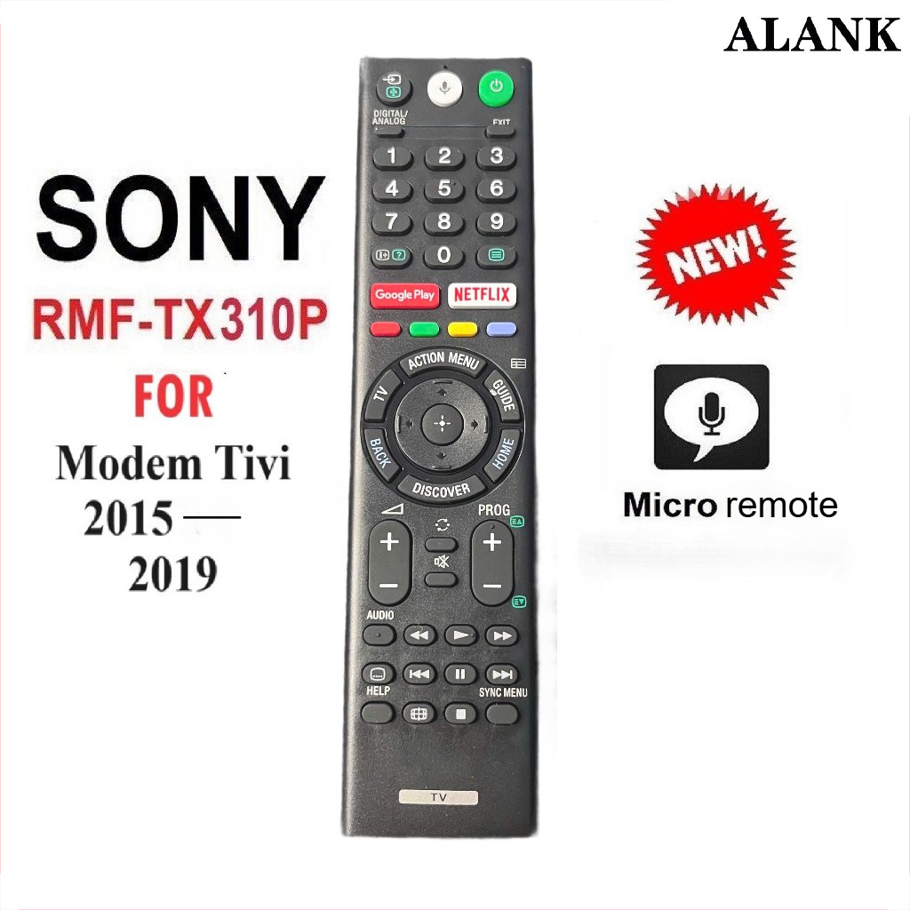 ALANK Điều khiển TIVI Smart SONY đa năng -Remote SONY Giọng nói RMF-TX310P Tương thích với 2015-2019