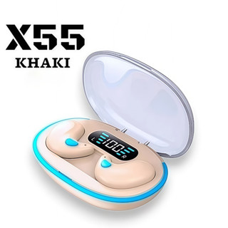  Tai nghe Bluetooth ngủ không dây X55 hộp sạc bán trong suốt chất lượng âm thanh trung thực cao gọi độ phân giải cao thao tác nút 