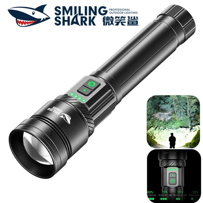 Đèn pin LED SMILING SHARK SD5331 Siêu sáng M60 9000LM 3Mode Type-c Đèn pin sạc Chống nước Chiếu sáng