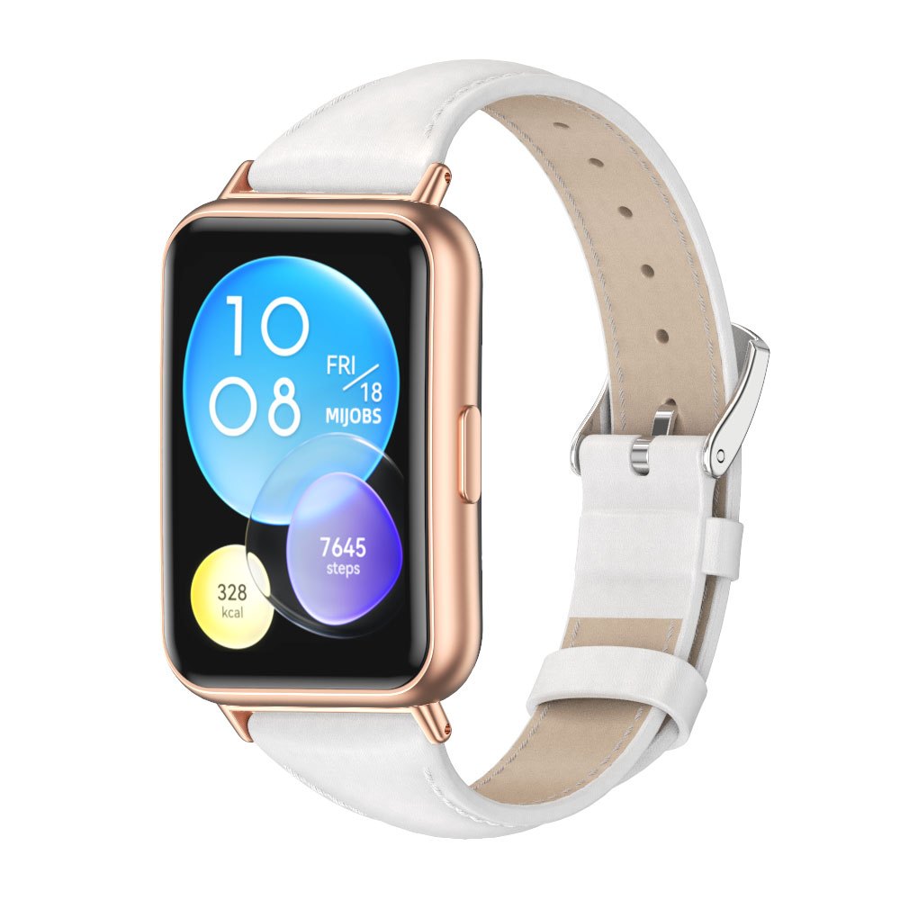 MIJOBS cho Huawei Watch Fit 2 Dây đeo bằng da thật 14mm phù hợp với cổ tay nhỏ bằng kim loại có đầu 