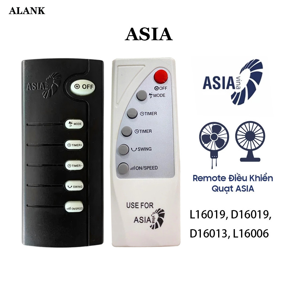 ALANK Remote Điều Khiển Quạt ASIA, Quạt treo tường/Quạt để bàn L16006, L16012, X16002