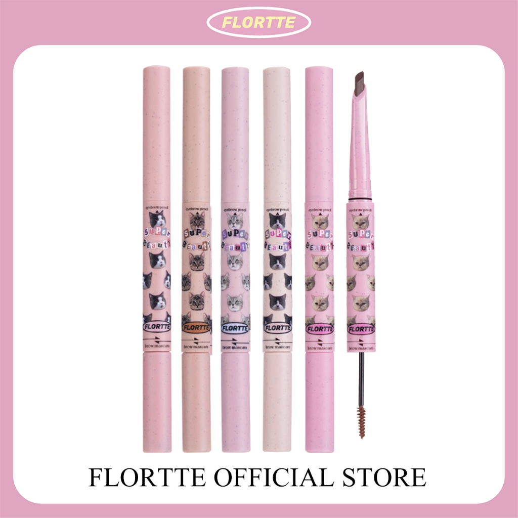  Chì Kẻ Mày Hai đầu FLORTTE I Am Super Beauty Series  5 Màu  1.2g FLORTTE Official Store 