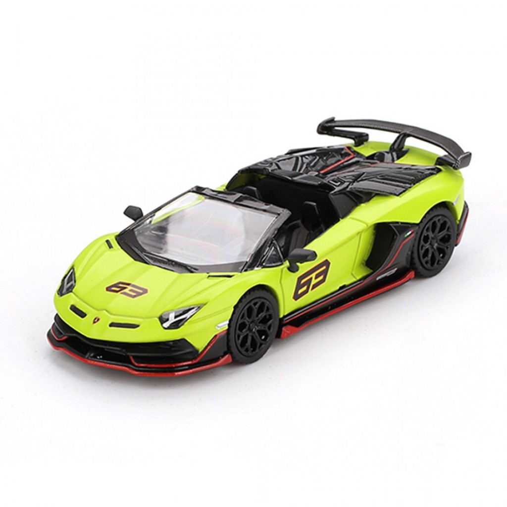 Mini GT MGT00887 887 1 / 64 Lamborghini Aventador SVJ 63 Roadster Verde Sốc LHD RHD Diecast Quy Mô M