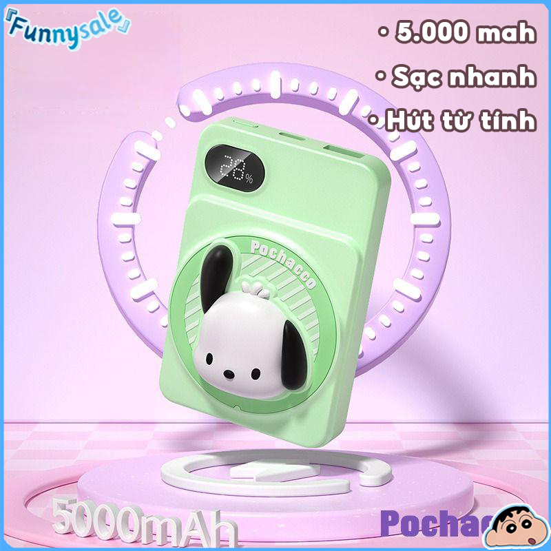 Sạc dự phòng không dây từ tính Sanrio 5000mAh, Sạc nhanh PD 22.5W, Bộ sạc di động nhỏ gọn với sạc nhanh hai chiều, Thiết kế dễ thương | BigBuy360 - bigbuy360.vn