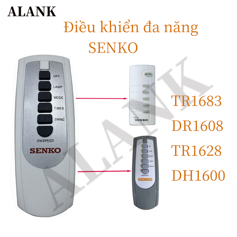 ALANK Quạt Senko Điều Khiển Từ Xa Đa Năng TR1683, DR1608, TR1628 DH1600