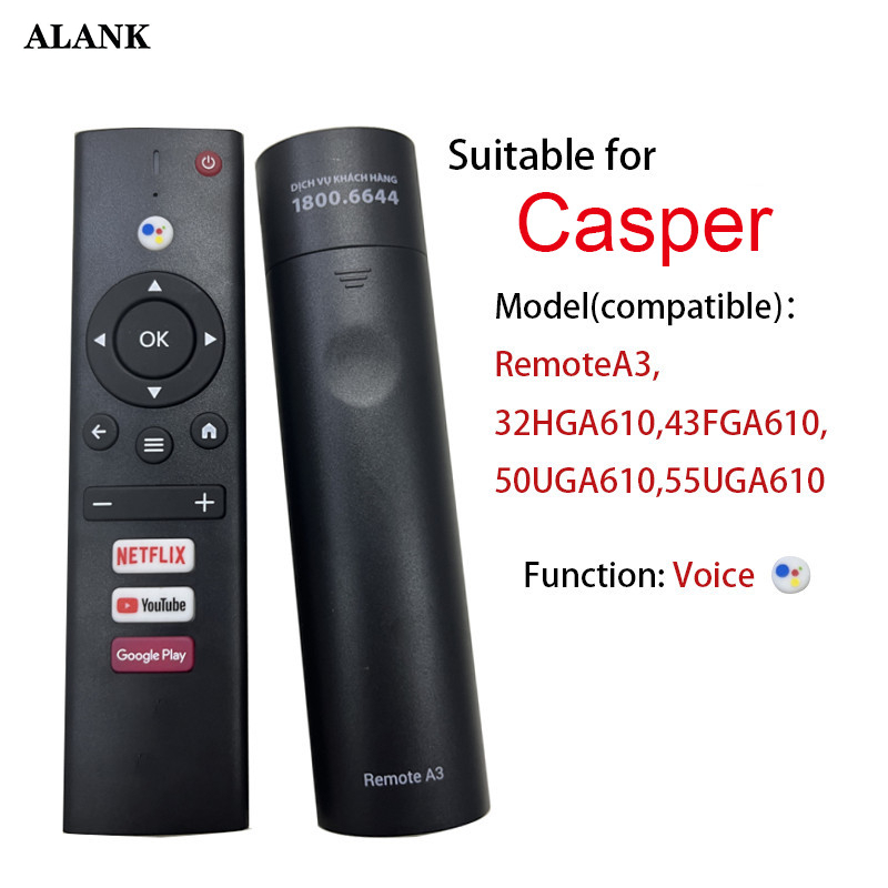 ALANK Chính hãng remote Casper SMART TIVI Điều khiển Giọng nói RemoteA3 32HGA610, 43FGA610, 50UGA610