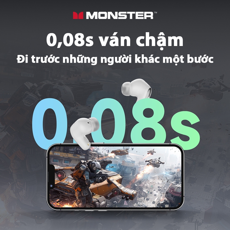 Monster MQT52 Tai nghe không dây trong tai Tai nghe giảm tiếng ồn tuổi thọ pin dài | BigBuy360 - bigbuy360.vn