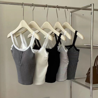 Ao Bra, Áo hai dây nữ phối ren dáng ôm thời trang Hàn Quốc - Áo Tank Top nữ basic nhiều màu 6873 LILIRIA
