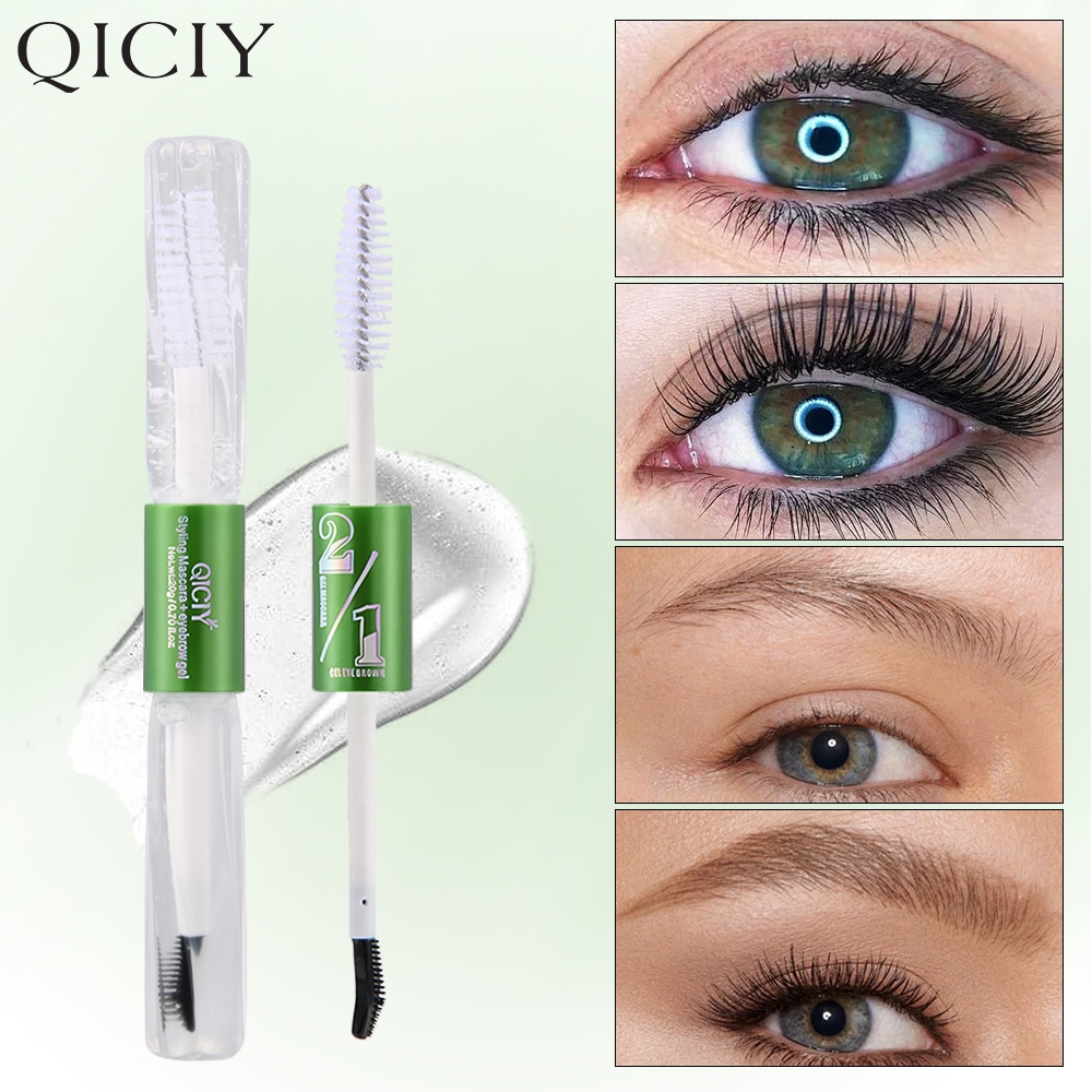 Mascara hai đầu 2 trong 1 Gel Mascara và Gel Lông mày Lông mi Primer Chất lỏng thiết lập lông mày / 