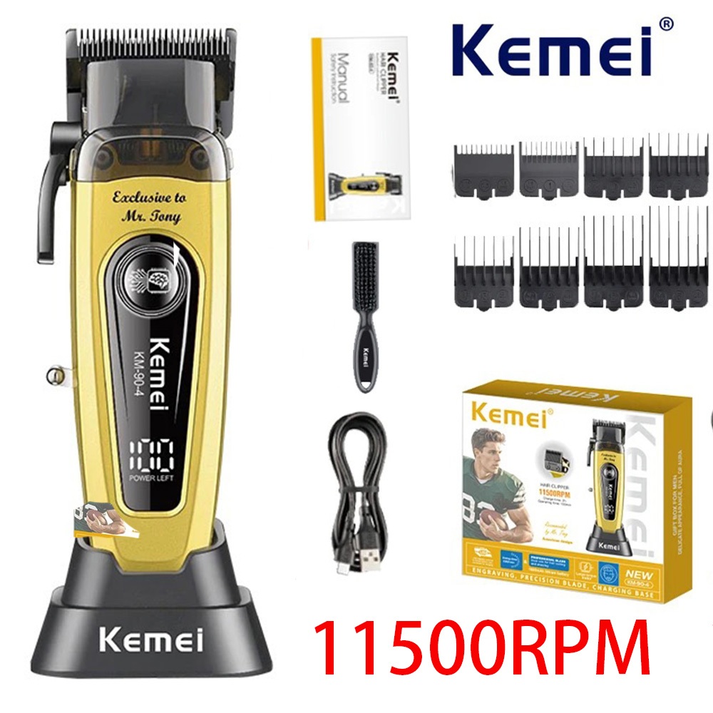 Kemei Chuyên Nghiệp 11500 Vòng / phút Cắt Tóc Cho Thợ Cắt Tóc Sạc Tông Đơ Cắt Tóc Động Cơ Không Chổi