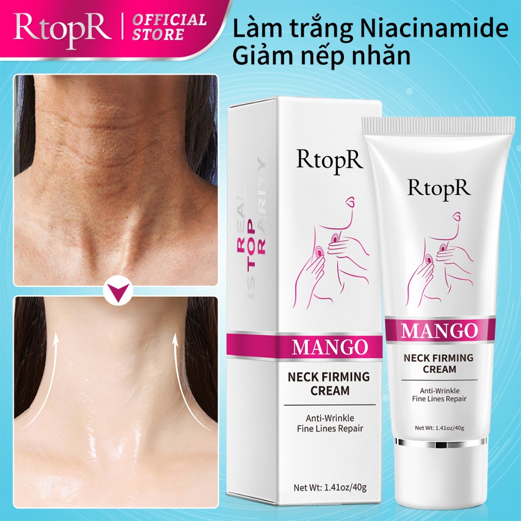 RtopR Mango Kem Da Cổ Dưỡng ẩm Chăm sóc da Cổ khô Nếp nhăn cổ Chống lão hóa Chống Nếp Nhăn Làm Trắng  Neck Firming Rejuvenation Cream 40g