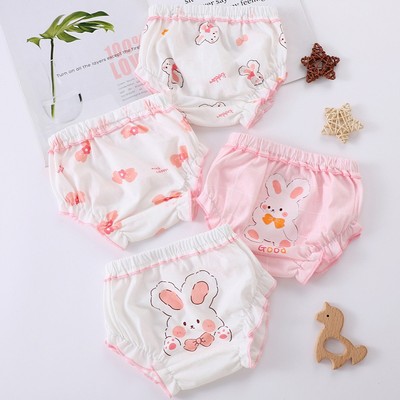 Adabaobao® ᵛⁿQuần lót trẻ em dễ thương Quần short sơ sinh gấu bông in hình quần cotton nguyên chất Có thể đeo được trong mọi mùa Nước giặt lặp đi lặp lại 0-4Y